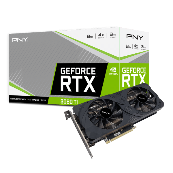 PNY GeForce RTX™ 3060 Ti 8GB XLR8 Gaming REVEL EPIC-X RGB™ Dual Fan Graphics Card LHR