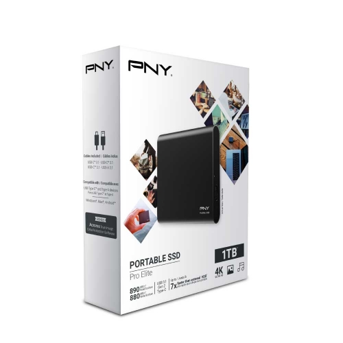 Disque dur SSD externe Type-C PNY EliteX-PRO (500Go) • MediaZone Maroc